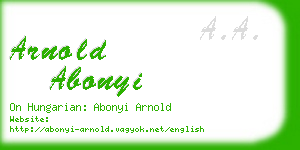 arnold abonyi business card
